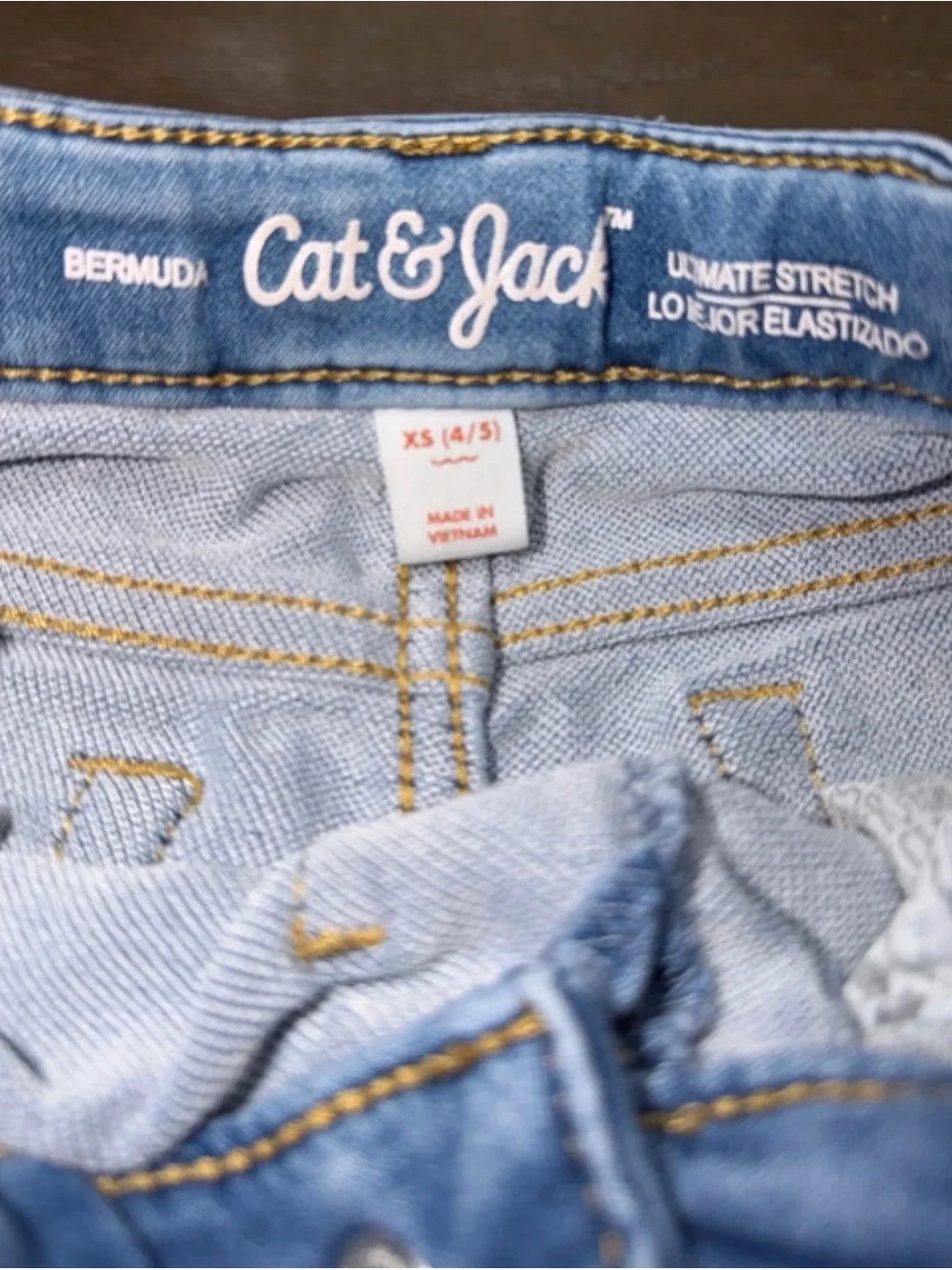 Cat & Jack Light Blue Denim Kids Bermuda Shorts 4/5